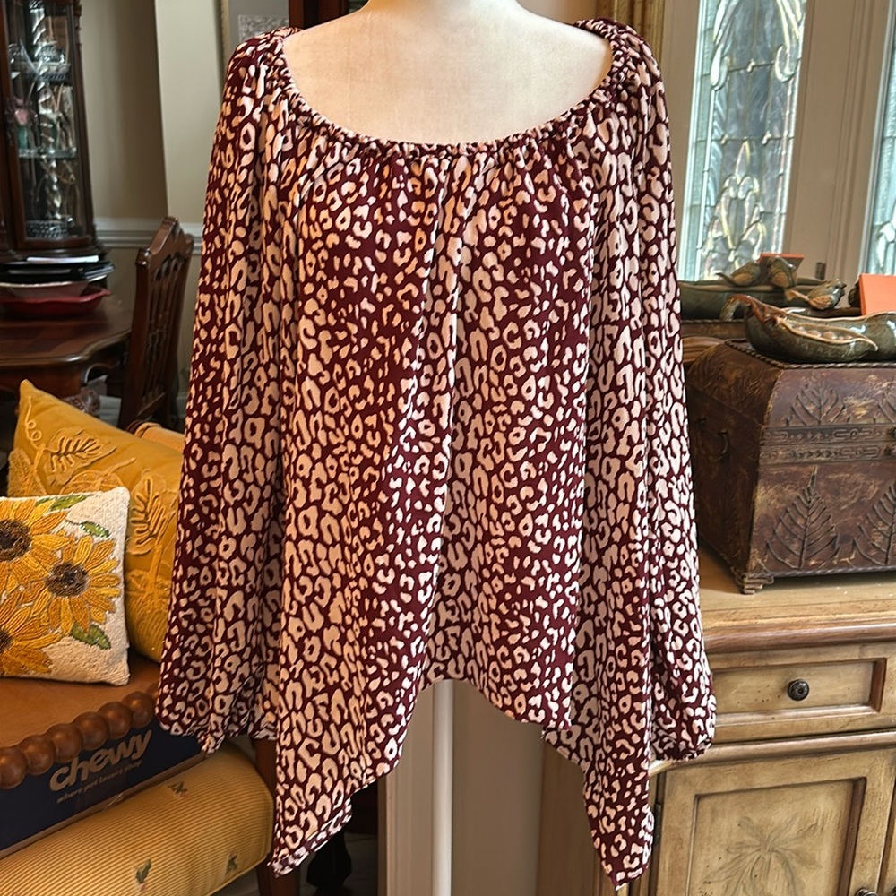 Michael Kors leopard print blouse. XL